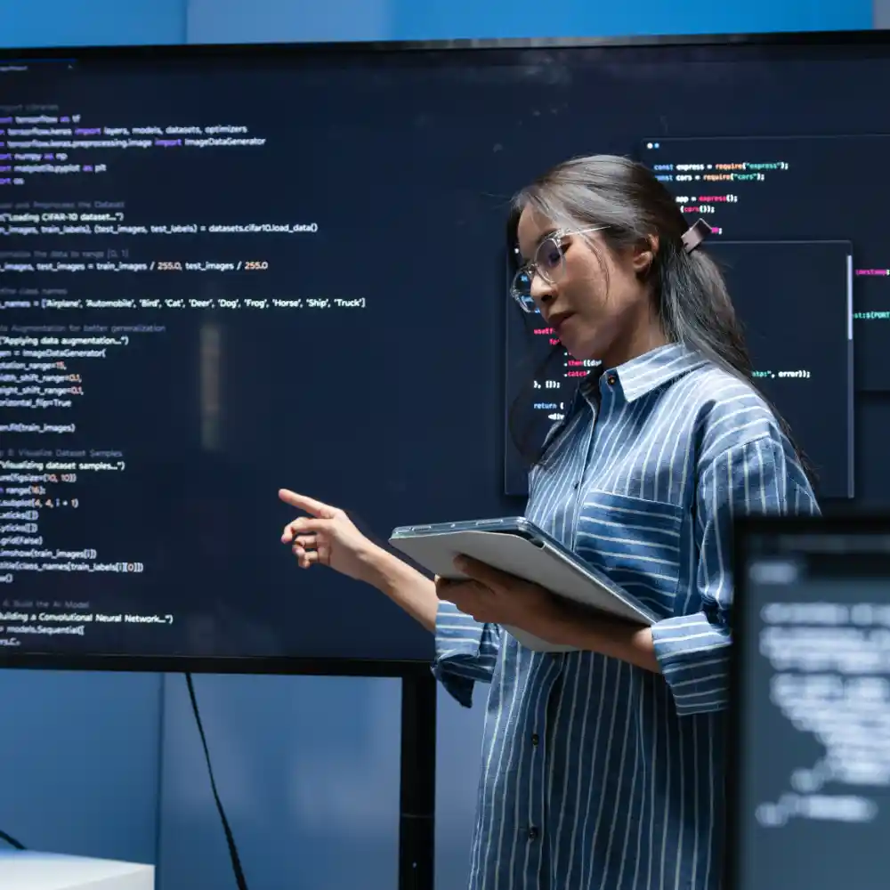 Technology professional working with AI development systems